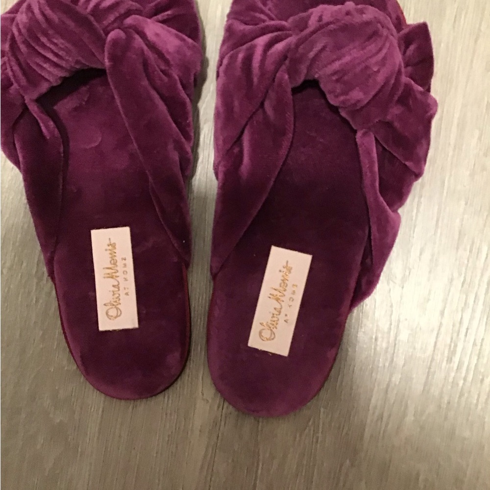 NEW Olivia Morris velvet slippers Size 38 - Picture 3 of 4